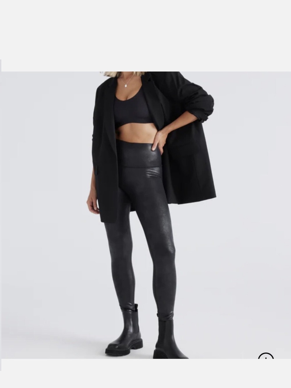 Knix High-Waist Faux Leather Leggings - Black